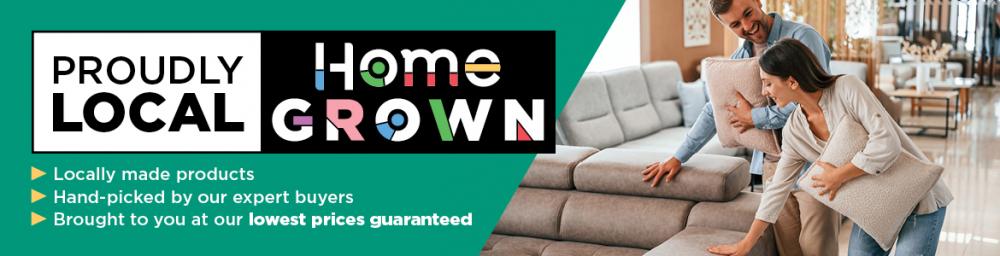 The Homegrown stamp of approval means the products you buy were locally made, hand-picked by our expert buyers, and brought to you at our lowest prices guaranteed. Shop our Homegrown collection for high-quality, innovative appliances from top local brands and stylish furniture pieces, crafted in this country.