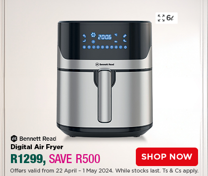 BENNETT READ Digital Air Fryer
R1299, SAVE R500