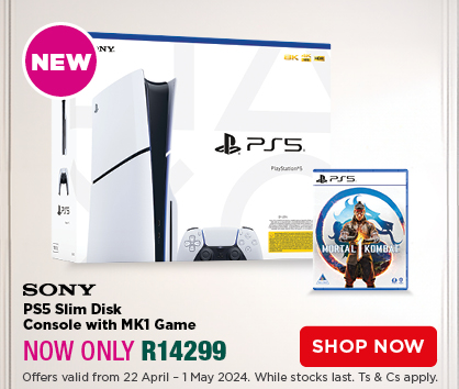 SONYPS5 Slim Disk Console with MK1 Game
NOW ONLY R14299