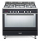 Elba Fusion 90cm Black Stove 5 Gas Burner / Elec Oven 9fx827b