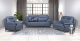 Myles 3piece Lounge Suite Steel Blue                         