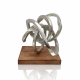 Abstract Sculpture With Wooden Base Silver Lc-90393/l in Shop By Room, Products, Lounge, Furniture, Home Décor, Ornaments at House & Home.