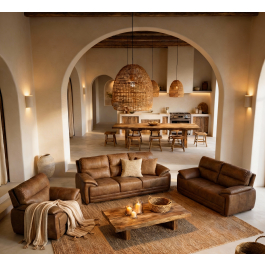 Savannah 3pce Fabric Sand Lounge Suite