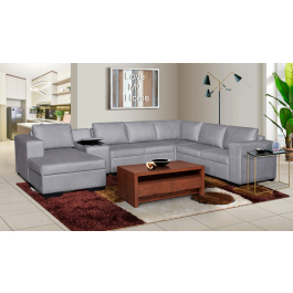 Vega 4pce Grey Corner Lounge Suite With Console
