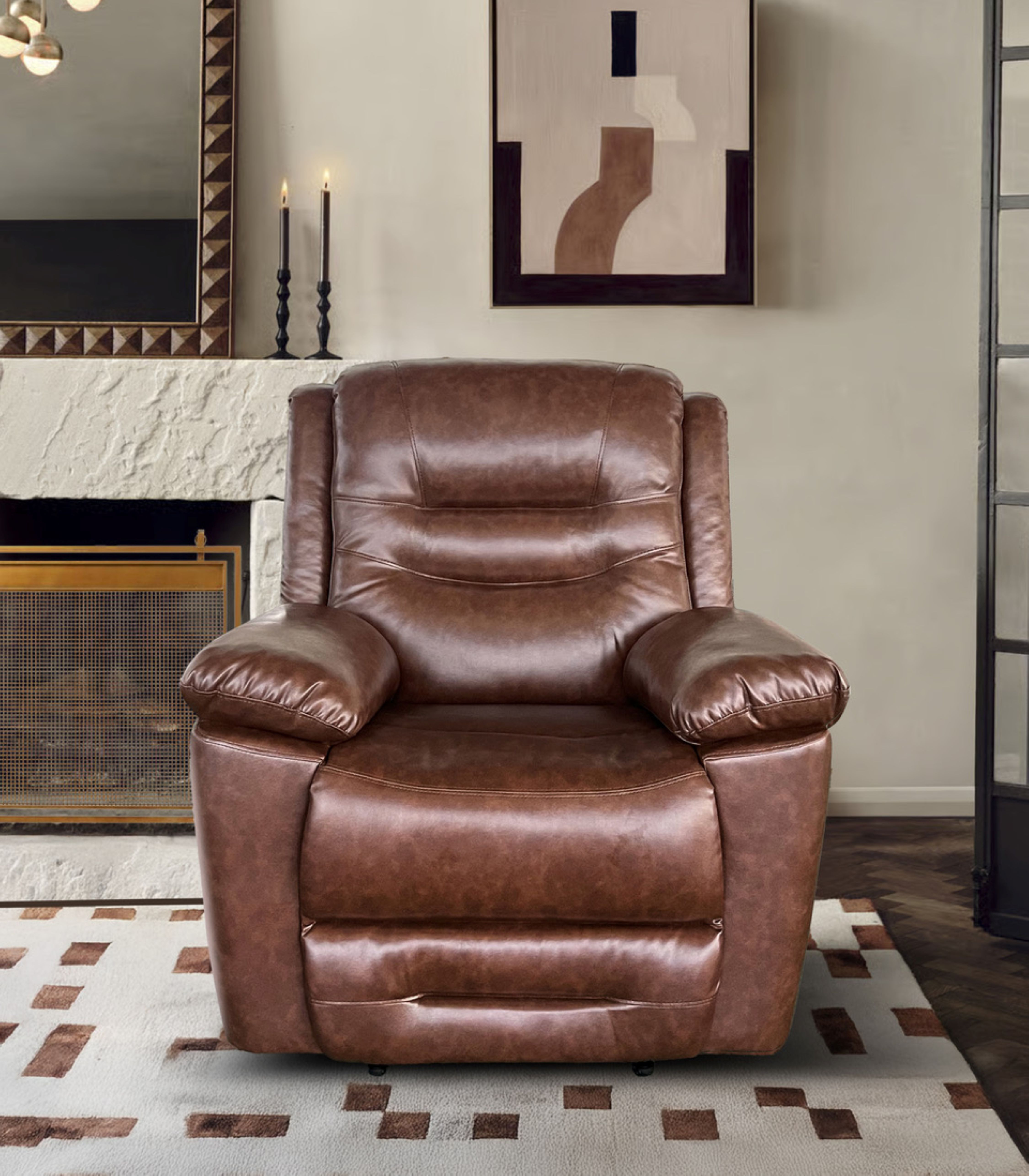 London Fabric Recliner Brown