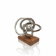 Abstract Sculpture With Wooden Base Small Silver Lc-90393/s in Shop By Room, Products, Lounge, Furniture, Home Décor, Ornaments at House & Home.