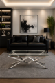 Giovanni As149 Glass/stainless Steel Coffee Table in Shop By Room, Products, Lounge, Furniture, Lounge, Coffee & Side Tables at House & Home.