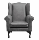 Serena Grey Fabric Wingback                                  