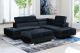 Logan 3 Pce Corner Black Lounge Suite With Ottoman in New Arrivals, Shop By Room, Products, Furniture, Lounge, Furniture, Lounge, Corner Lounge Suites, Chaise Lounge Suites at House & Home.