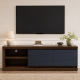 Zola Grey/brown Entertainment Stand in Shop By Room, Products, Featured, Entertainment Room, Lounge, Furniture, Wall Units & Entertainment Centres at House & Home.
