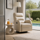 Morroco Full Leather Electric Swivel Recliner Cream in Coming Soon, Shop By Room, Products, Lounge, Furniture, Lounge, Recliners at House & Home.