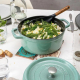 Staub Round Sage Cast Iron Casserole 28cm by Staub in Online Only Deals, Shop By Brand, Shop By Room, Ranges, Products, Staub, Extended Range, Kitchen, Appliances, Small Appliances, Home Goods at House & Home.