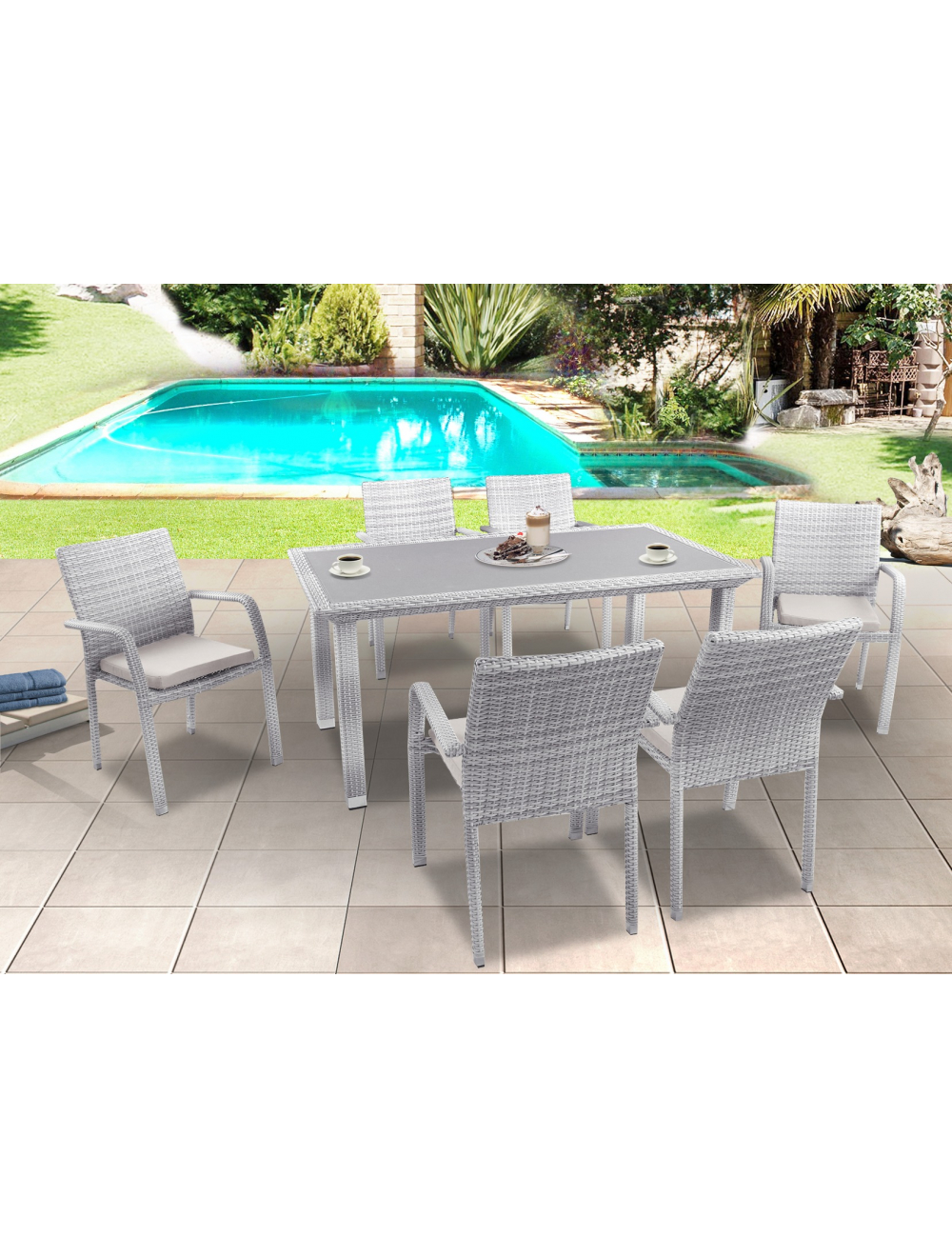 Lance 7 Piece Rattan Patio Suite