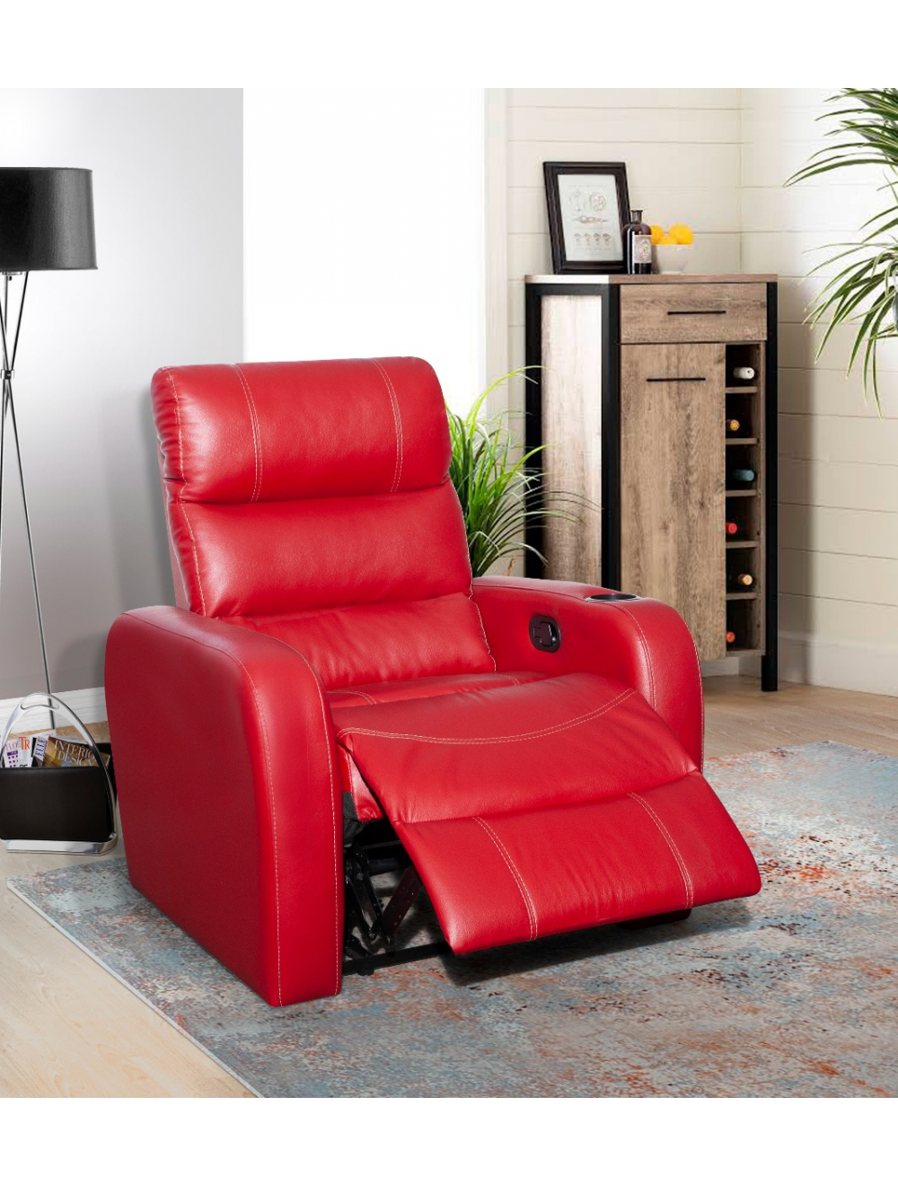 Leather on sale upper recliners