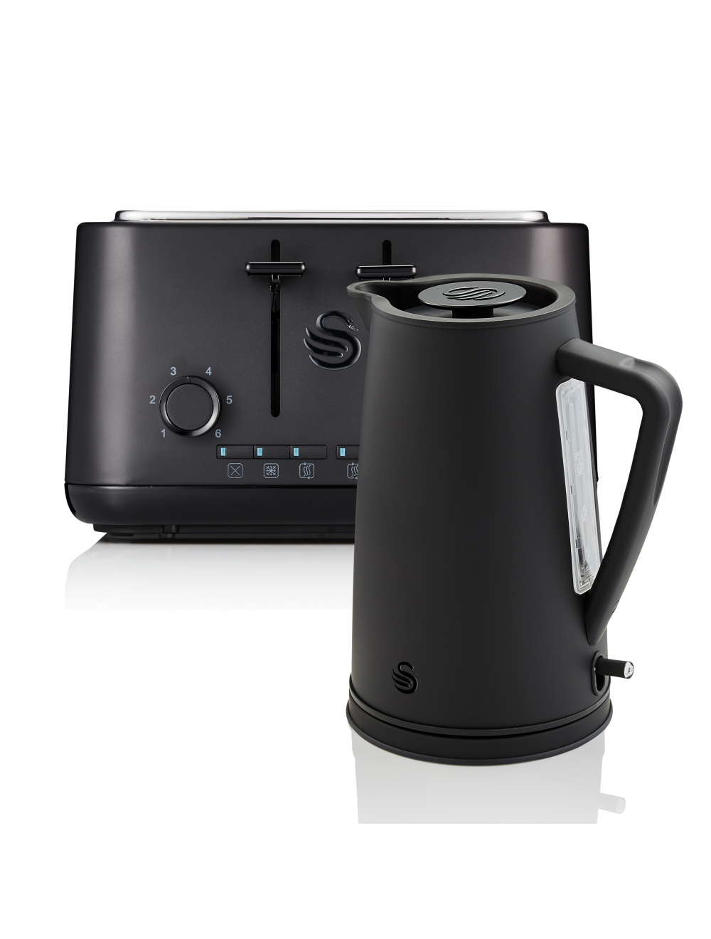Swan kettle and toaster black on sale