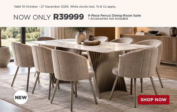 HH CHRISTMAS FURNITURE SHOWCASE 19 October - 27 December 2026. While stocks last. Ts & Cs apply.