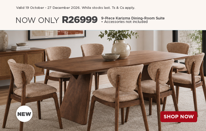 HH CHRISTMAS FURNITURE SHOWCASE 19 October - 27 December 2026. While stocks last. Ts & Cs apply.