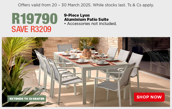 6-Piece Buckingham Recliner Corner Chaise Lounge Suite with Console 
• Scatter cushions and accessories not included. 
R29999 