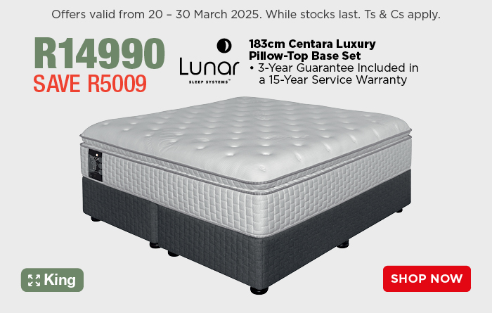 Mumbai Sleeper Couch  
R12499 each 
SAVE R1500 