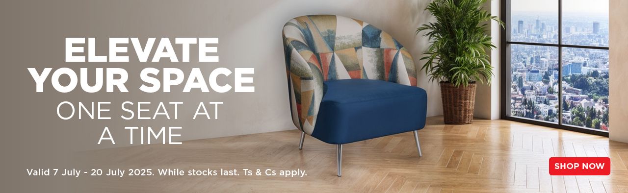 Elevate your space one seat at a time. Shop seating online and in-store. Valid 7 – 20 July 2025. While stocks last.