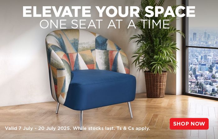 Elevate your space one seat at a time. Shop seating online and in-store. Valid 7 – 20 July 2025. While stocks last.