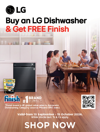 HH 13632 LG & Finish Dishwasher promotion 15 September - 15 October 2026. While stocks last. Ts & Cs apply.